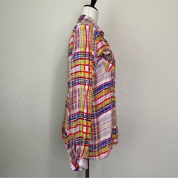 CAbi Cirque Colorful Plaid Button Down Shirt - Picture 7 of 13